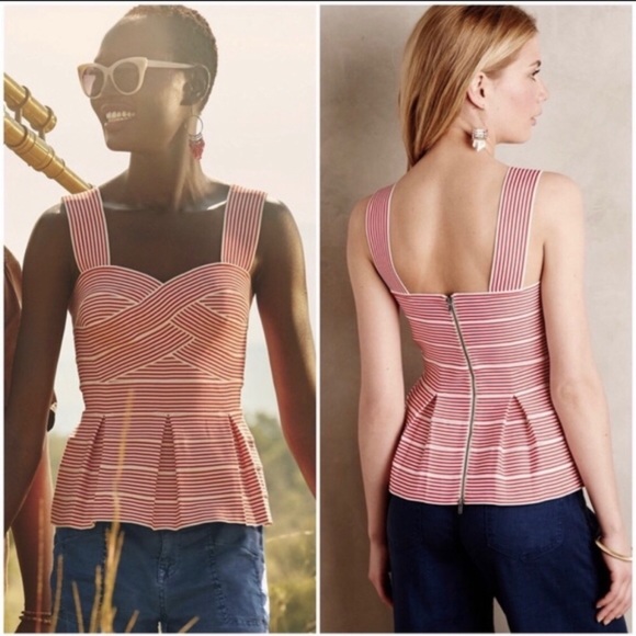 HD In Paris Cabana Peplum Bandage Tank Top - Picture 3 of 7
